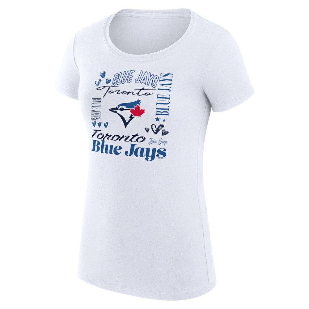 Toronto Blue Jays G-III 4Her by Carl Banks Women's Super-Slim Fit Lightweight Collage Team Graphic Crew Neck T-Shirt Sale