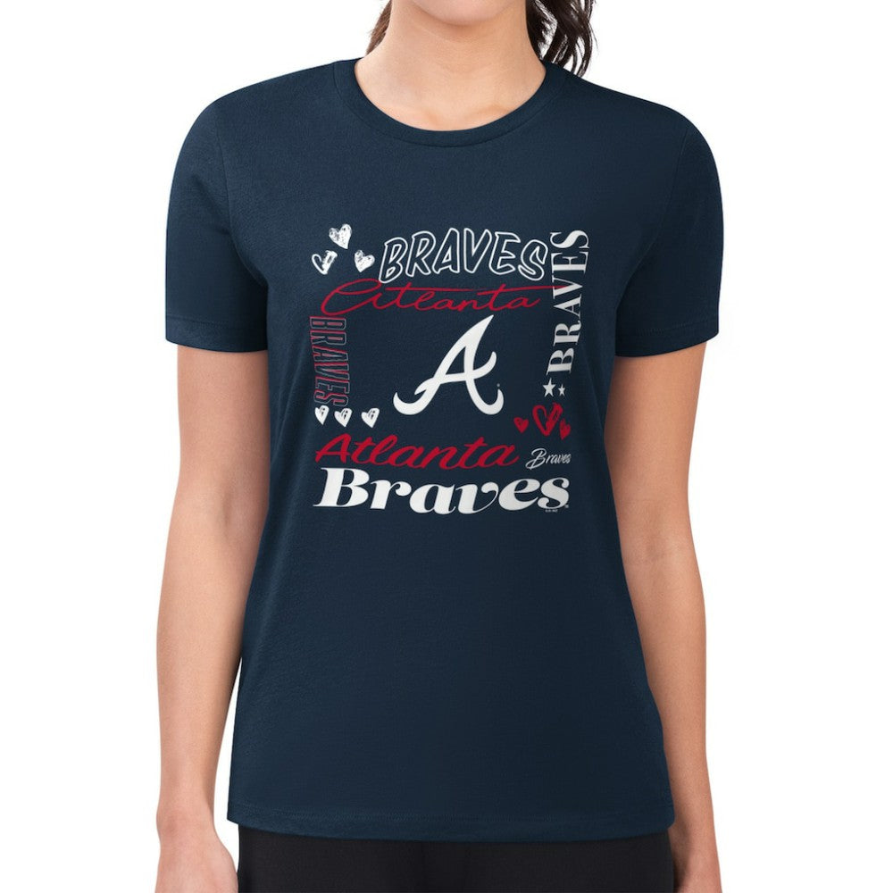 Atlanta Braves G-III 4Her by Carl Banks Women's Super-Slim Fit Lightweight Collage Team Graphic Crew Neck T-Shirt Online