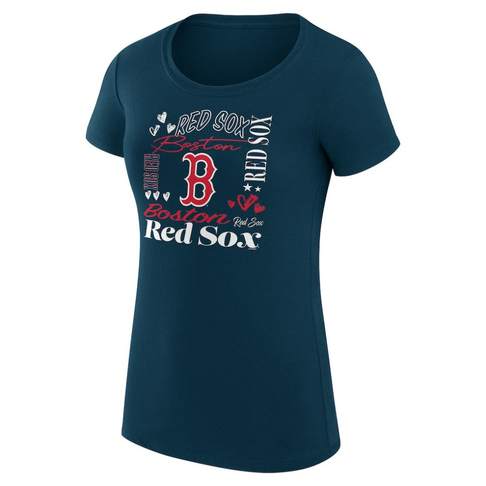 Boston Red Sox G-III 4Her by Carl Banks Women's Super-Slim Fit Lightweight Collage Team Graphic Crew Neck T-Shirt for sale