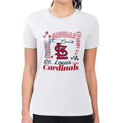 St. Louis Cardinals G-III 4Her by Carl Banks Women's Super-Slim Fit Lightweight Collage Team Graphic Crew Neck T-Shirt Online