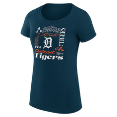 Detroit Tigers G-III 4Her by Carl Banks Women's Super-Slim Fit Lightweight Collage Team Graphic Crew Neck T-Shirt Online