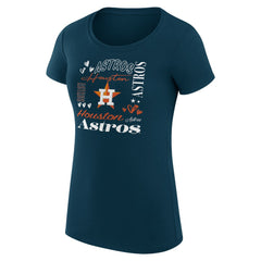 Houston Astros G-III 4Her by Carl Banks Women's Super-Slim Fit Lightweight Collage Team Graphic Crew Neck T-Shirt Outlet