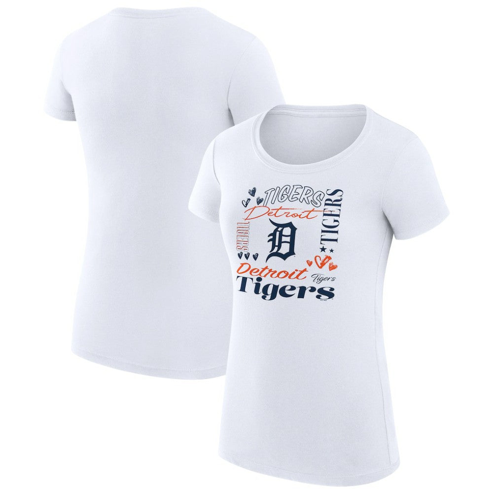 Detroit Tigers G-III 4Her by Carl Banks Women's Super-Slim Fit Lightweight Collage Team Graphic Crew Neck T-Shirt Discount