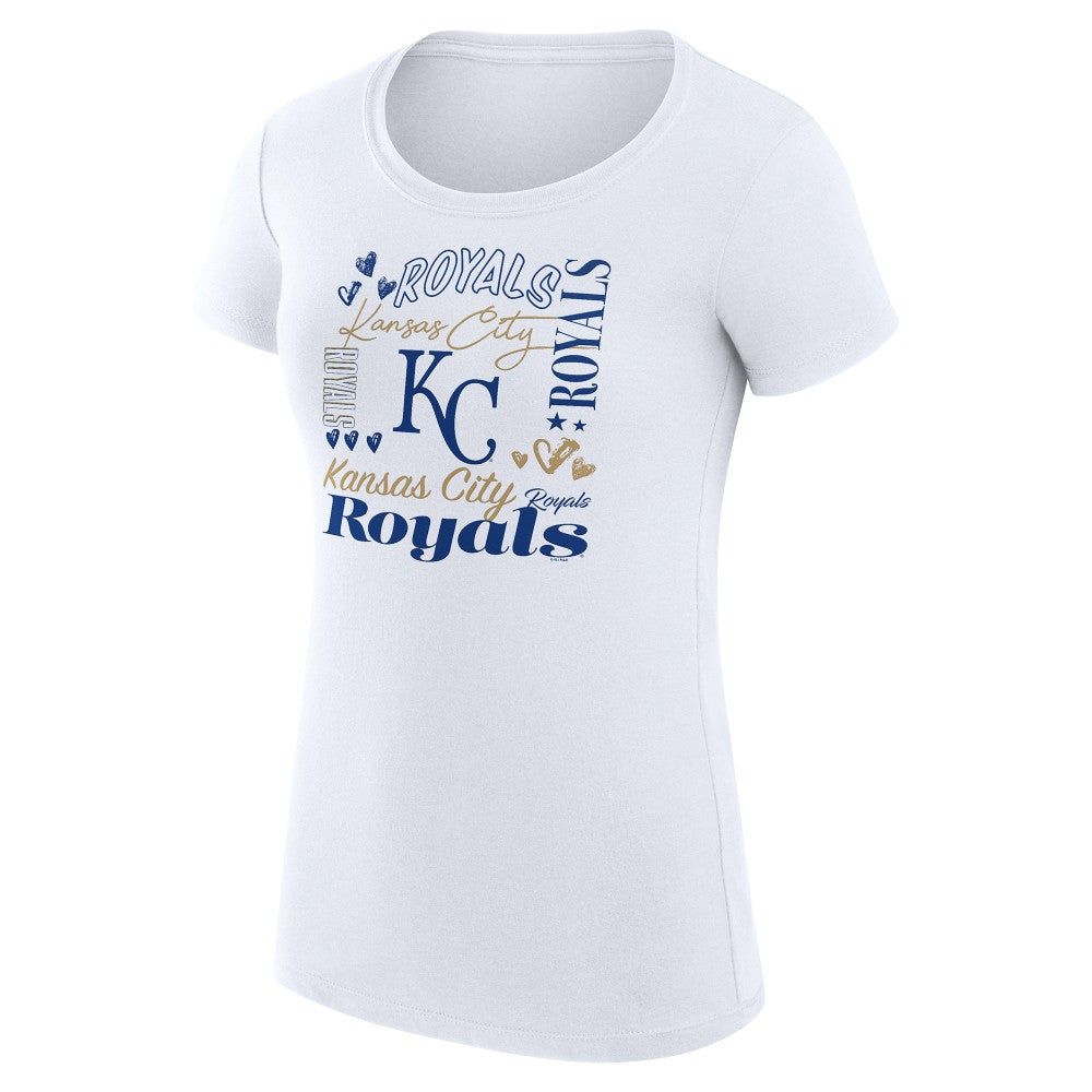 Kansas City Royals G-III 4Her by Carl Banks Women's Super-Slim Fit Lightweight Collage Team Graphic Crew Neck T-Shirt Discount