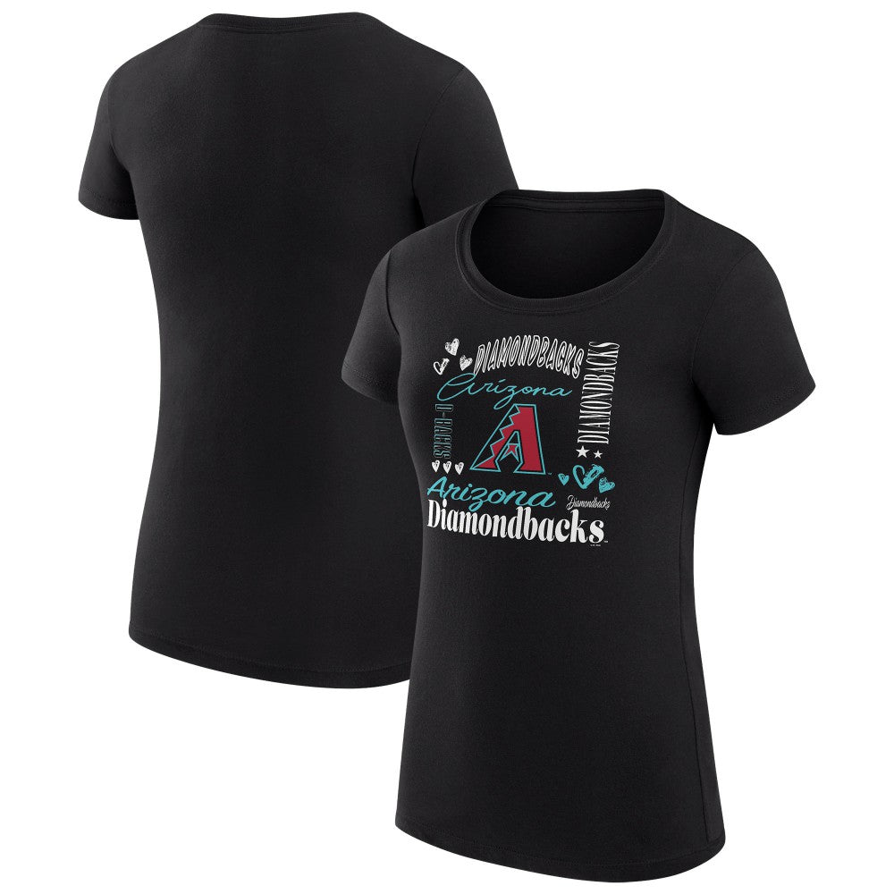 Arizona Diamondbacks G-III 4Her by Carl Banks Women's Super-Slim Fit Lightweight Collage Team Graphic Crew Neck T-Shirt Sale