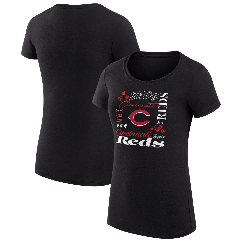 Cincinnati Reds G-III 4Her by Carl Banks Women's Super-Slim Fit Lightweight Collage Team Graphic Crew Neck T-Shirt Discount