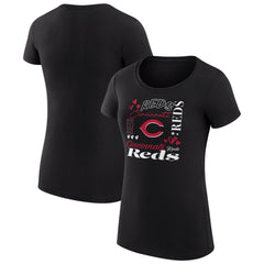 Cincinnati Reds G-III 4Her by Carl Banks Women's Super-Slim Fit Lightweight Collage Team Graphic Crew Neck T-Shirt Discount