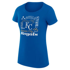 Kansas City Royals G-III 4Her by Carl Banks Women's Super-Slim Fit Lightweight Collage Team Graphic Crew Neck T-Shirt for sale