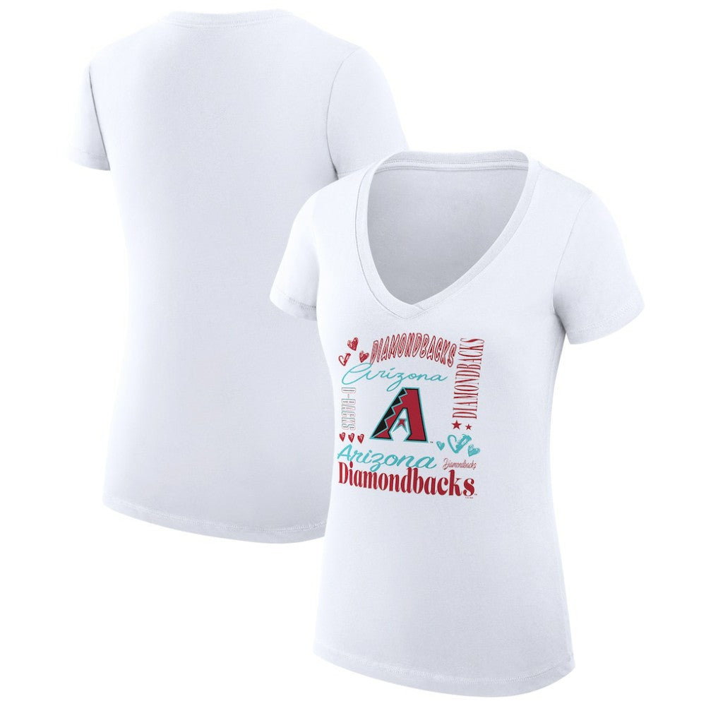 Arizona Diamondbacks G-III 4Her by Carl Banks Women's Super-Slim Fit Lightweight Collage Team Graphic V-Neck T-Shirt Sale