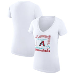 Arizona Diamondbacks G-III 4Her by Carl Banks Women's Super-Slim Fit Lightweight Collage Team Graphic V-Neck T-Shirt Sale