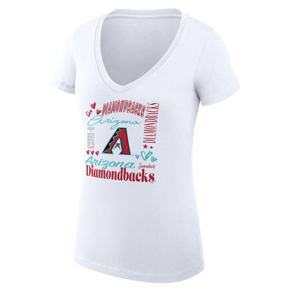 Arizona Diamondbacks G-III 4Her by Carl Banks Women's Super-Slim Fit Lightweight Collage Team Graphic V-Neck T-Shirt Sale