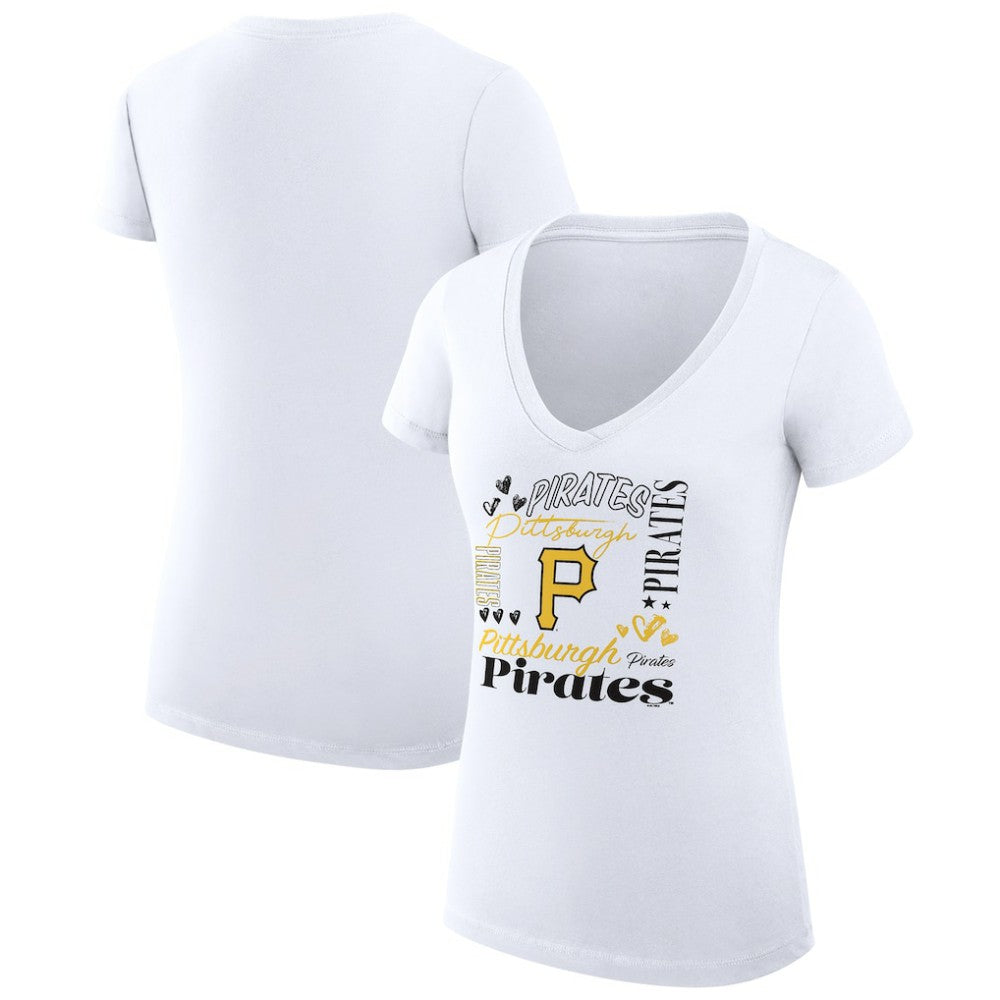 Pittsburgh Pirates G-III 4Her by Carl Banks Women's Super-Slim Fit Lightweight Collage Team Graphic V-Neck T-Shirt Online