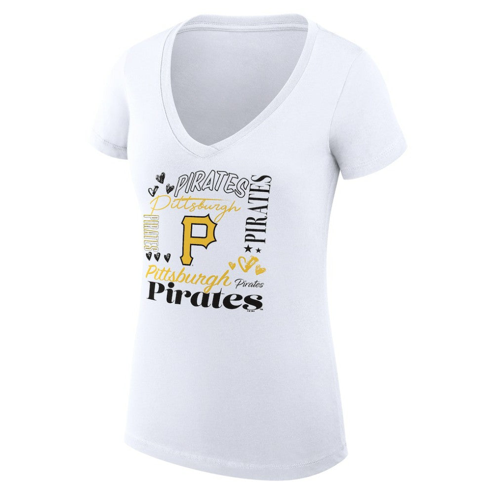 Pittsburgh Pirates G-III 4Her by Carl Banks Women's Super-Slim Fit Lightweight Collage Team Graphic V-Neck T-Shirt Online