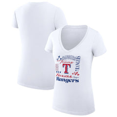 Texas Rangers G-III 4Her by Carl Banks Women's Super-Slim Fit Lightweight Collage Team Graphic V-Neck T-Shirt Online