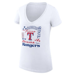 Texas Rangers G-III 4Her by Carl Banks Women's Super-Slim Fit Lightweight Collage Team Graphic V-Neck T-Shirt Online