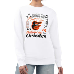 Baltimore Orioles G-III 4Her by Carl Banks Women's Collage Team Graphic Fleece Pullover Hoodie Outlet