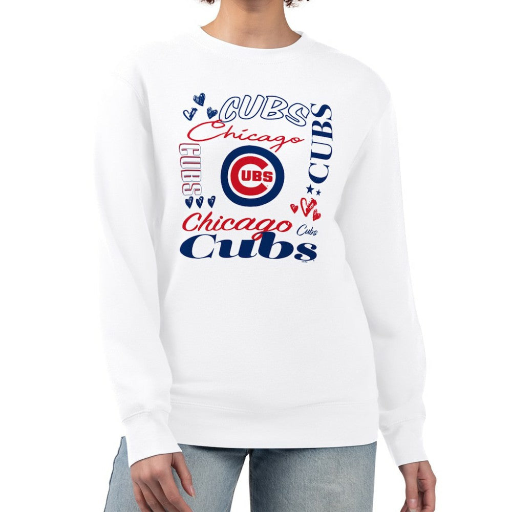 Chicago Cubs G-III 4Her by Carl Banks Women's Collage Team Graphic Fleece Pullover Hoodie Outlet