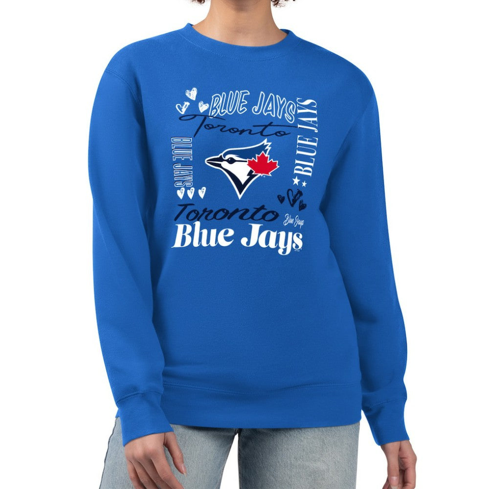 Toronto Blue Jays G-III 4Her by Carl Banks Women's Collage Team Graphic Fleece Pullover Hoodie Sale