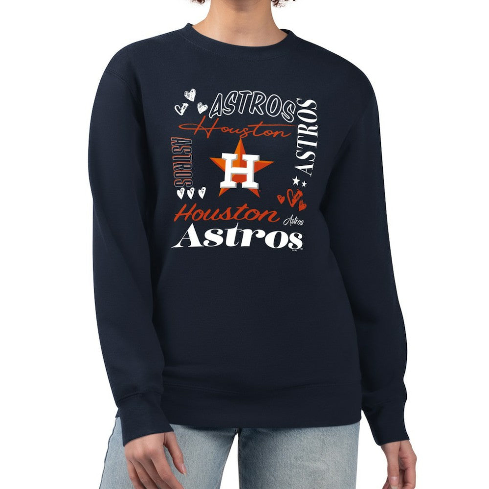 Houston Astros G-III 4Her by Carl Banks Women's Collage Team Graphic Fleece Pullover Hoodie Outlet