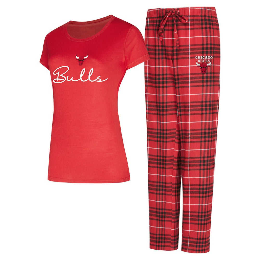 Chicago Bulls Concepts Sport Women's Vector Top & Flannel Pants Sleep Set Red/Black