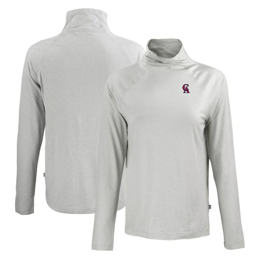 California Angels Cutter & Buck Women's Cooperstown Collection Coastline Epic Comfort Eco Recycled Funnel Neck Raglan Pullover Top Outlet