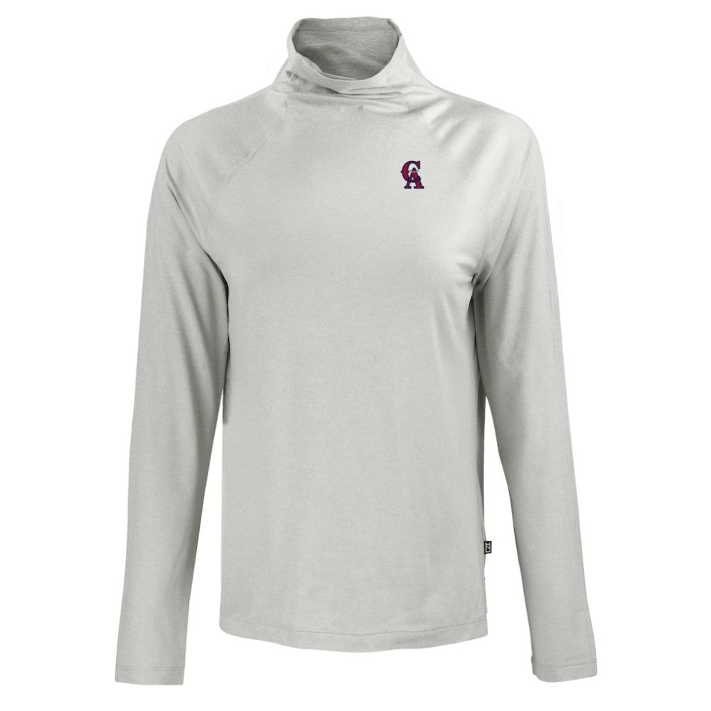 California Angels Cutter & Buck Women's Cooperstown Collection Coastline Epic Comfort Eco Recycled Funnel Neck Raglan Pullover Top Outlet