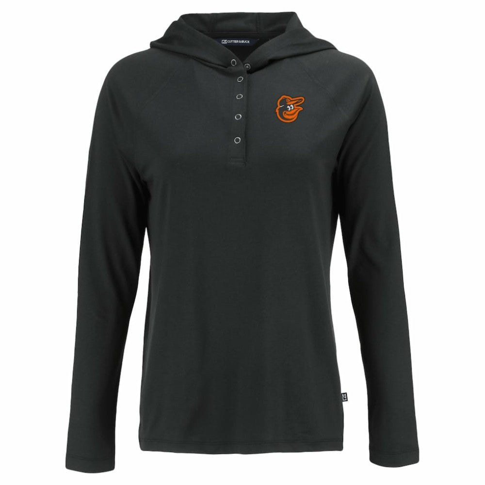 Baltimore Orioles Cutter & Buck Women's  Coastline Epic Comfort Eco Recycled Hoodie Raglan Long Sleeve T-Shirt Online