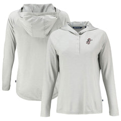 Cincinnati Reds Cutter & Buck Women's Cooperstown Collection Coastline Epic Comfort Eco Recycled Hoodie Raglan Long Sleeve T-Shirt Outlet