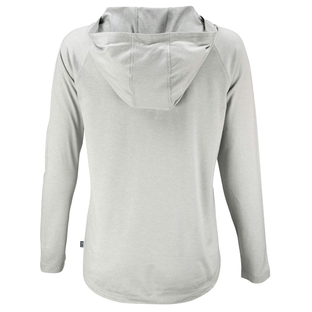 Cincinnati Reds Cutter & Buck Women's Cooperstown Collection Coastline Epic Comfort Eco Recycled Hoodie Raglan Long Sleeve T-Shirt Outlet