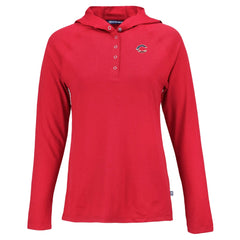 Cincinnati Reds Cutter & Buck Women's Stars And Stripes Coastline Epic Comfort Eco Recycled Hoodie Raglan Long Sleeve T-Shirt Outlet