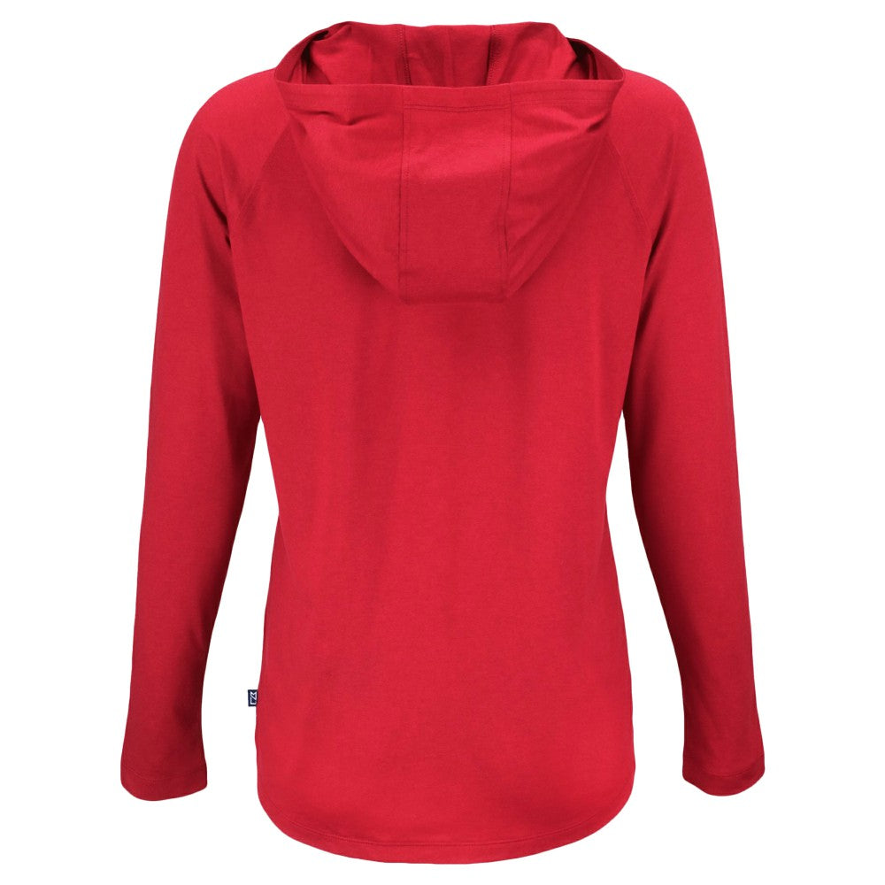 Cincinnati Reds Cutter & Buck Women's Stars And Stripes Coastline Epic Comfort Eco Recycled Hoodie Raglan Long Sleeve T-Shirt Outlet