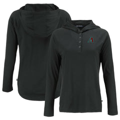 Arizona Diamondbacks Cutter & Buck Women's  Coastline Epic Comfort Eco Recycled Hoodie Raglan Long Sleeve T-Shirt Outlet