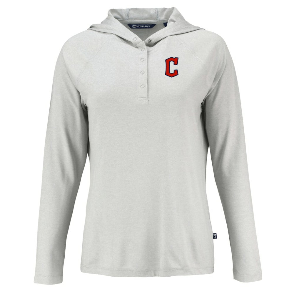 Cleveland Guardians Cutter & Buck Women's  Coastline Epic Comfort Eco Recycled Hoodie Raglan Long Sleeve T-Shirt Online