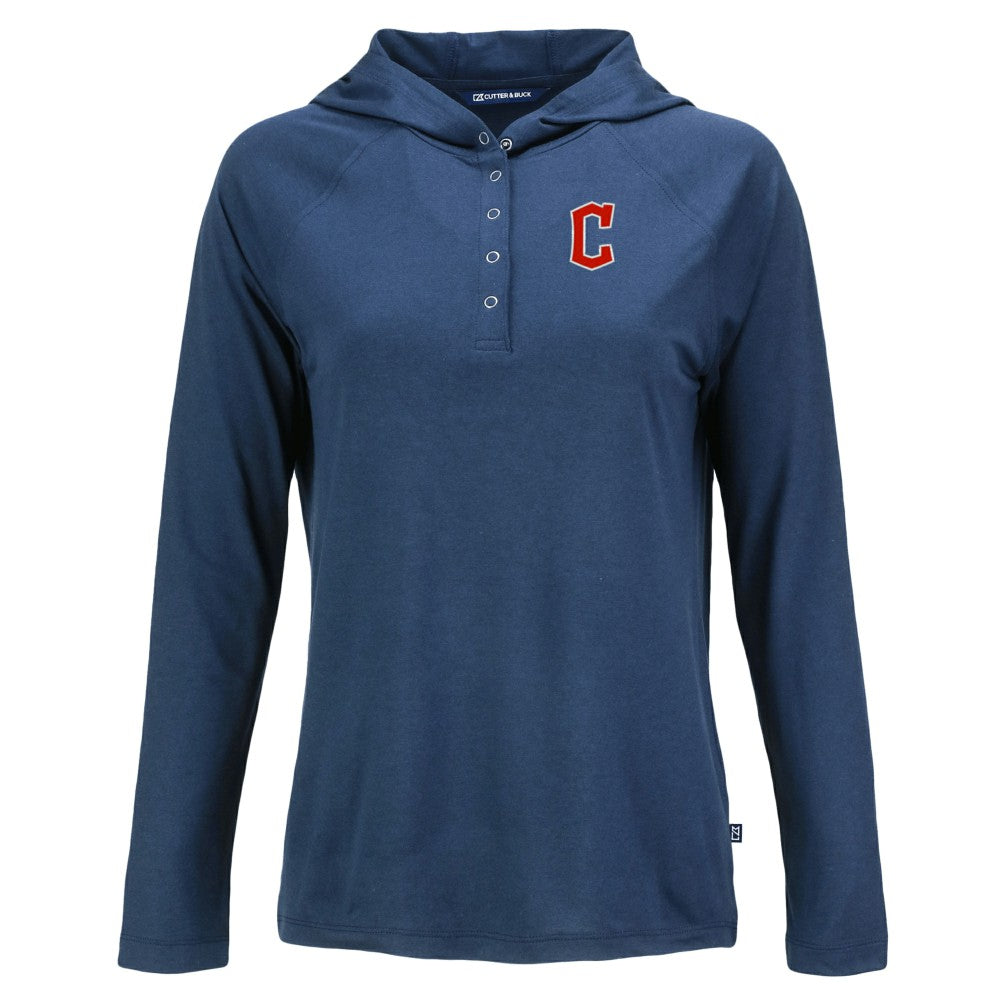 Cleveland Guardians Cutter & Buck Women's  Coastline Epic Comfort Eco Recycled Hoodie Raglan Long Sleeve T-Shirt Near Me