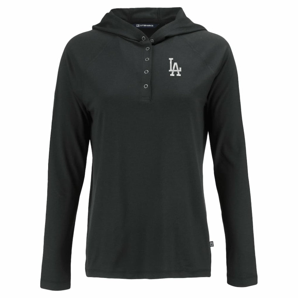 Los Angeles Dodgers Cutter & Buck Women's  Coastline Epic Comfort Eco Recycled Hoodie Raglan Long Sleeve T-Shirt Outlet