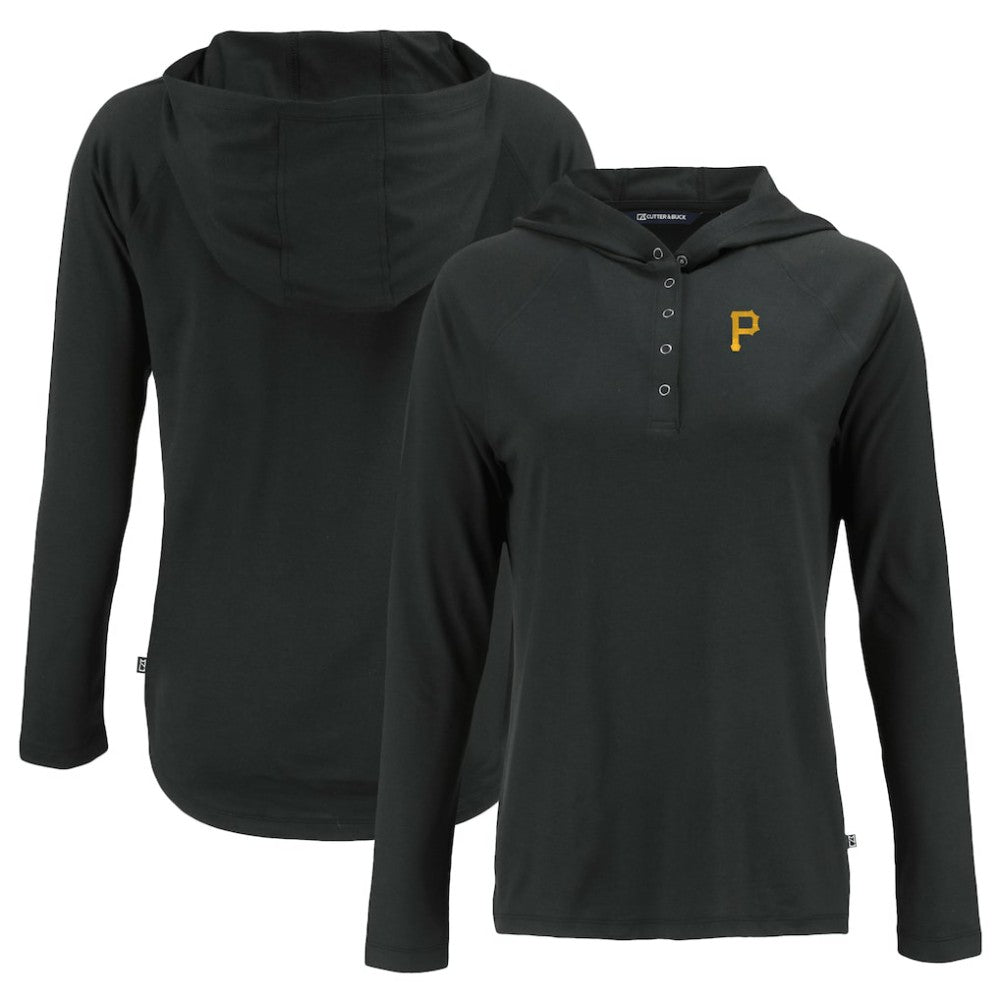 Pittsburgh Pirates Cutter & Buck Women's  Coastline Epic Comfort Eco Recycled Hoodie Raglan Long Sleeve T-Shirt Sale