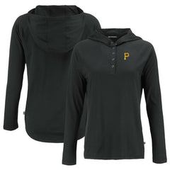 Pittsburgh Pirates Cutter & Buck Women's  Coastline Epic Comfort Eco Recycled Hoodie Raglan Long Sleeve T-Shirt Sale