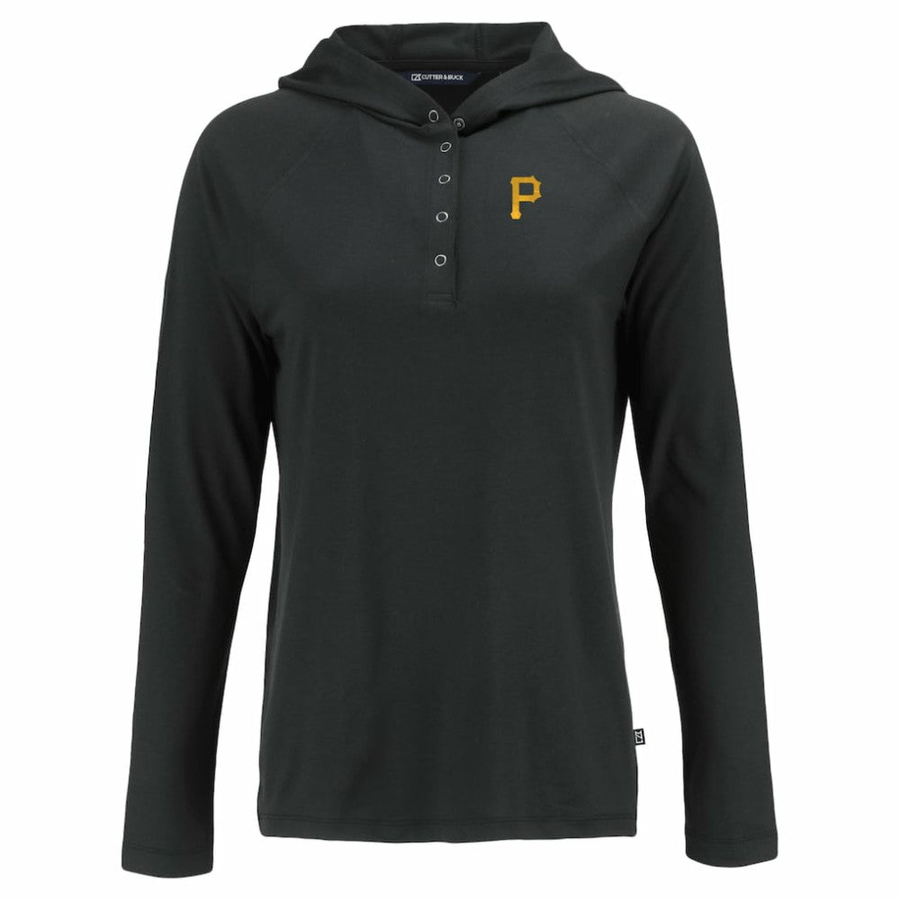 Pittsburgh Pirates Cutter & Buck Women's  Coastline Epic Comfort Eco Recycled Hoodie Raglan Long Sleeve T-Shirt Sale