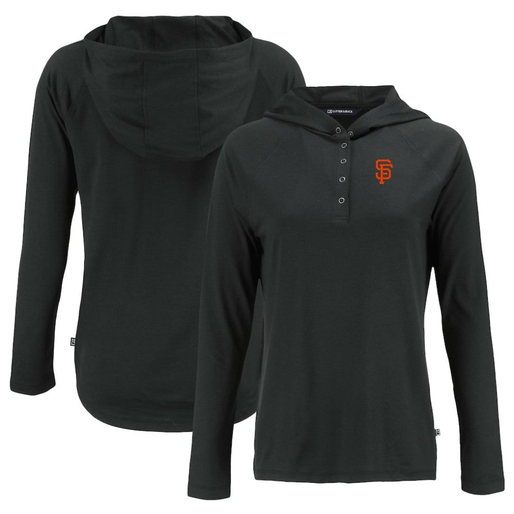 San Francisco Giants Cutter & Buck Women's  Coastline Epic Comfort Eco Recycled Hoodie Raglan Long Sleeve T-Shirt Online