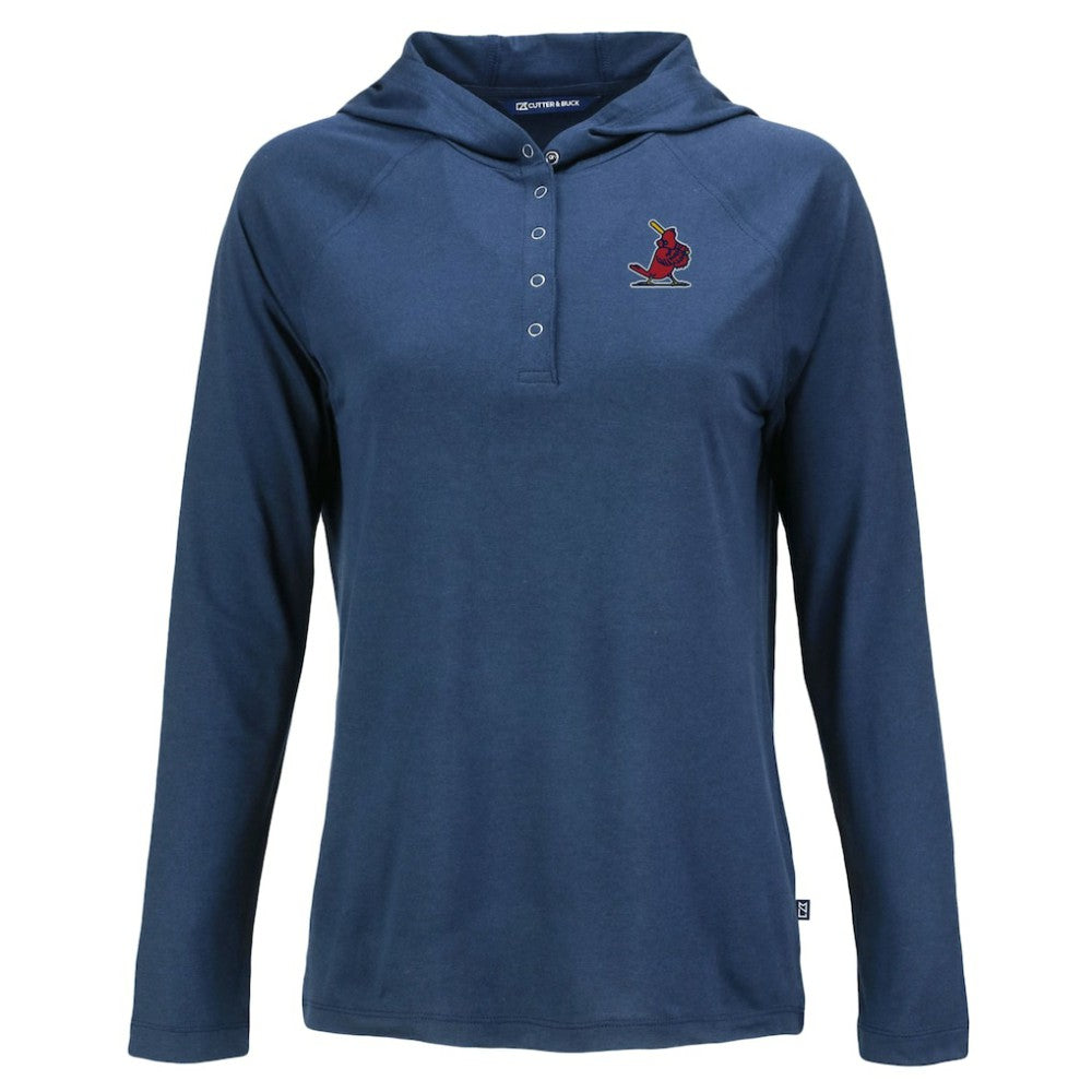 St. Louis Cardinals Cutter & Buck Women's Cooperstown Collection Coastline Epic Comfort Eco Recycled Hoodie Raglan Long Sleeve T-Shirt Sale