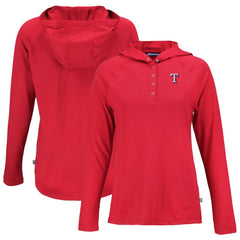 Texas Rangers Cutter & Buck Women's  Coastline Epic Comfort Eco Recycled Hoodie Raglan Long Sleeve T-Shirt Discount