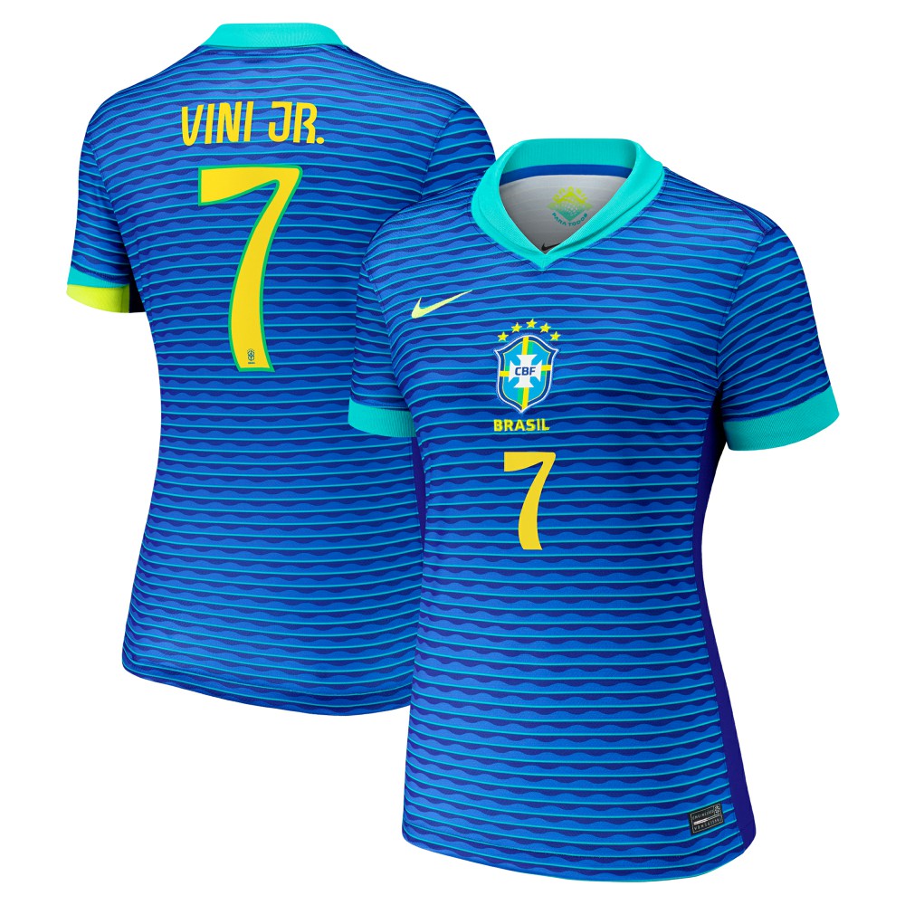 Nike - Vini Jr. Brazil National Team Women's 2024 Away Replica Jersey - Blue