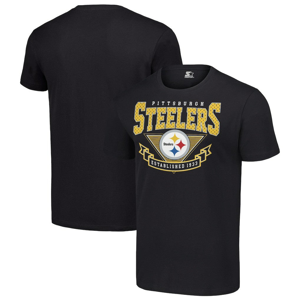 Pittsburgh Steelers Starter 80s Inspired Team Logo T-Shirt - Black - NFL