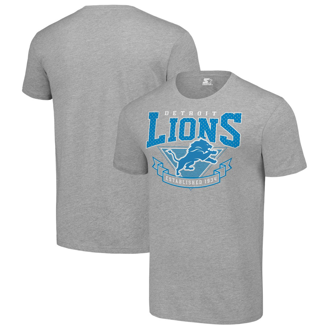 Detroit Lions Starter 80s Inspired Team Logo T-Shirt - Heather Gray - NFL