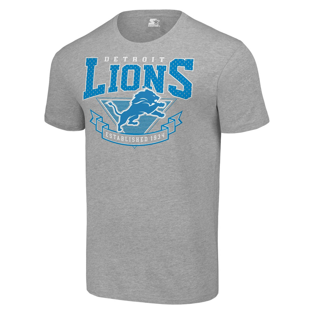 Detroit Lions Starter 80s Inspired Team Logo T-Shirt - Heather Gray - NFL