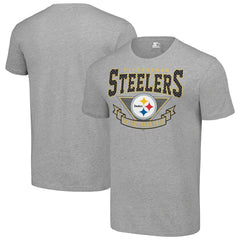 Pittsburgh Steelers Starter 80s Inspired Team Logo T-Shirt - Heather Gray - NFL