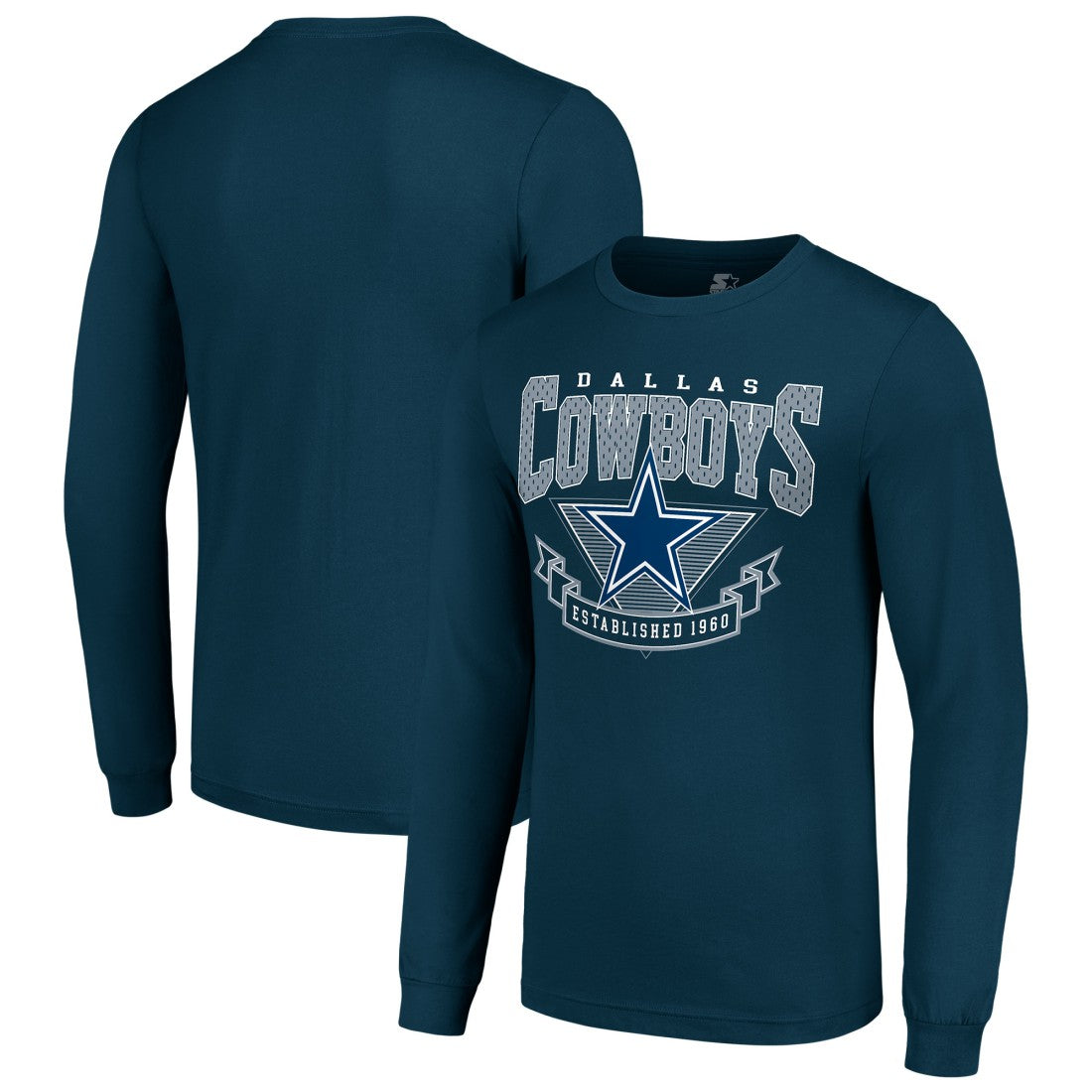 Dallas Cowboys Starter '80s Inspired Team Logo Long Sleeve T-Shirt - Navy - NFL