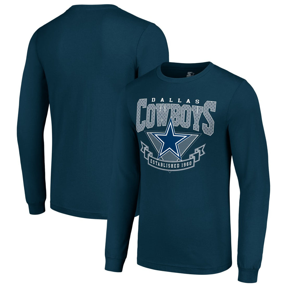 Dallas Cowboys Starter '80s Inspired Team Logo Long Sleeve T-Shirt - Navy - NFL