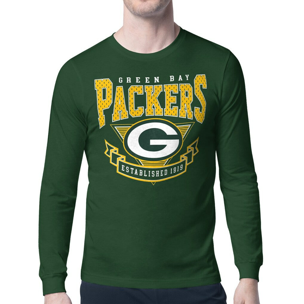 Green Bay Packers Starter '80s Inspired Team Logo Long Sleeve T-Shirt - Olive - NFL