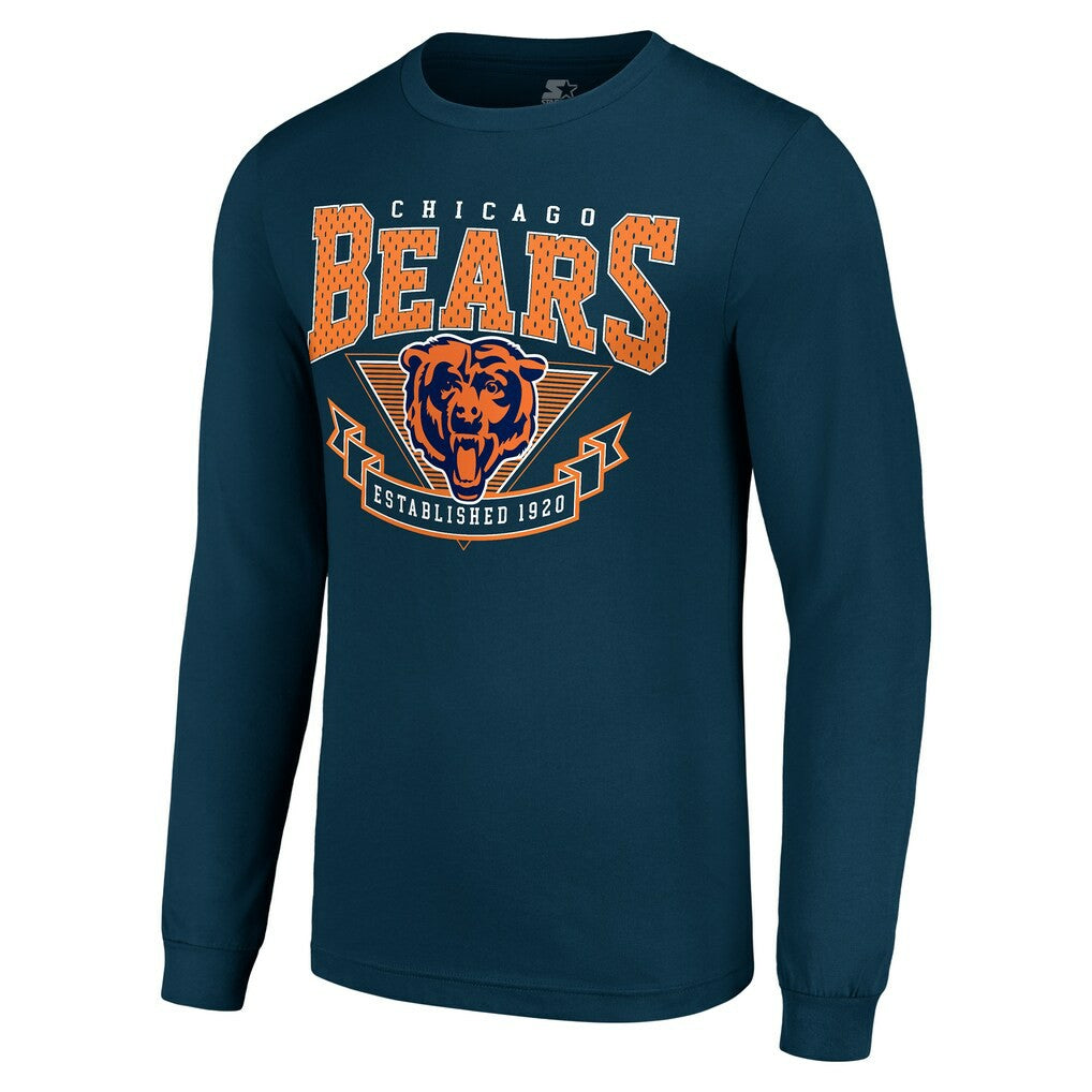 Chicago Bears Starter '80s Inspired Team Logo Long Sleeve T-Shirt - Navy - NFL